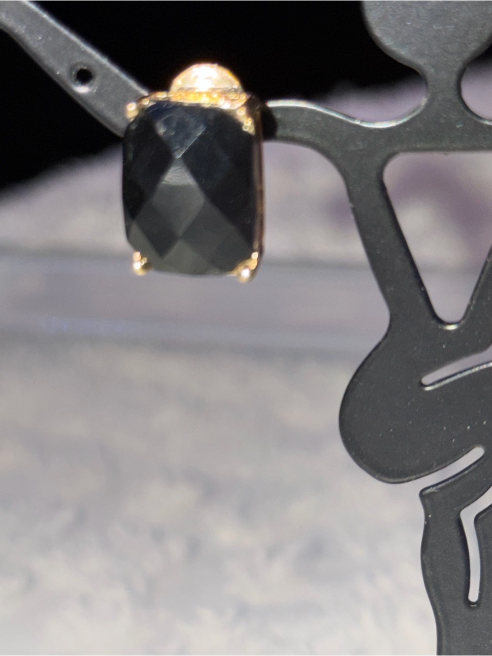 Vintage Camrose & Kross JBK Black Faceted Clip-On Earrings - Picture 2 of 8